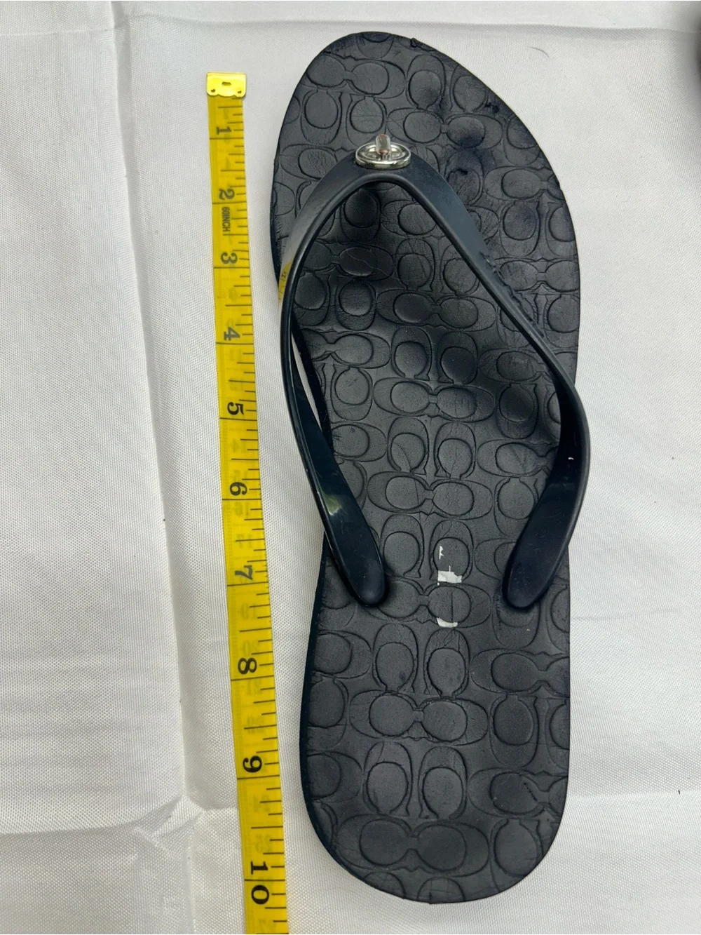 Coach Signature Jelly Flip Flops - Navy Blue  7 / 7.5